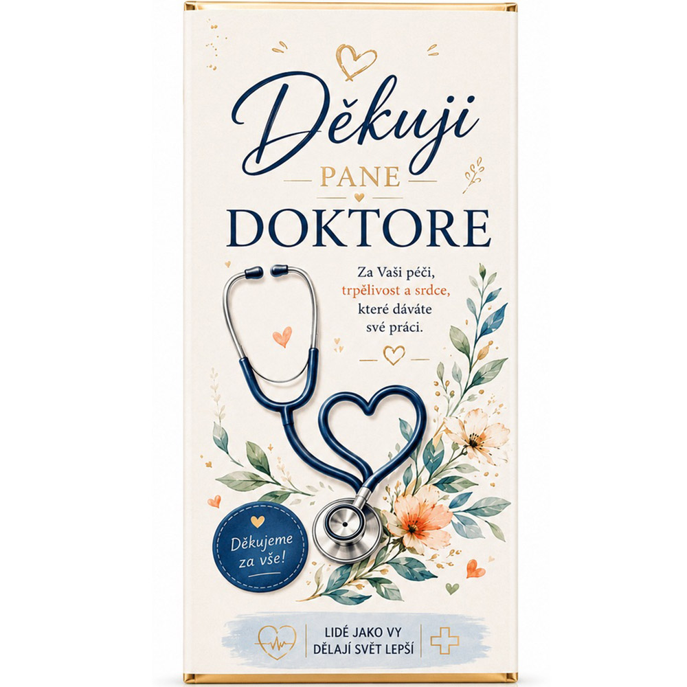 Dárková mléčná čokoláda Děkuji pane doktore