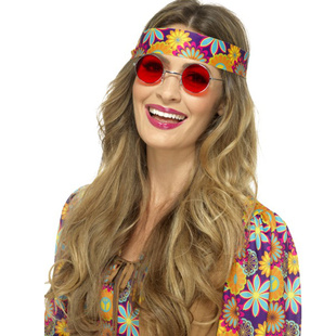 Hippies brýle - červené lenonky
