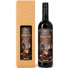 Dárkové červené víno 0,75 l Nejlepší dědeček
