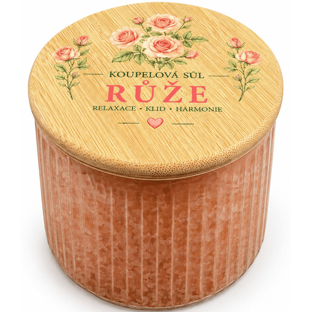Sůl do koupele 690 g ve skle – růže