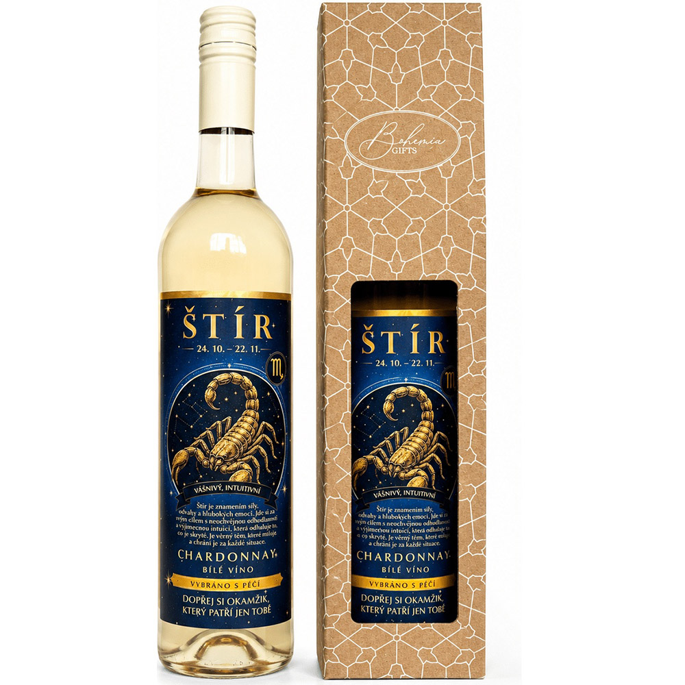Dárkové bílé víno 0,75 l Chardonnay ŠTÍR