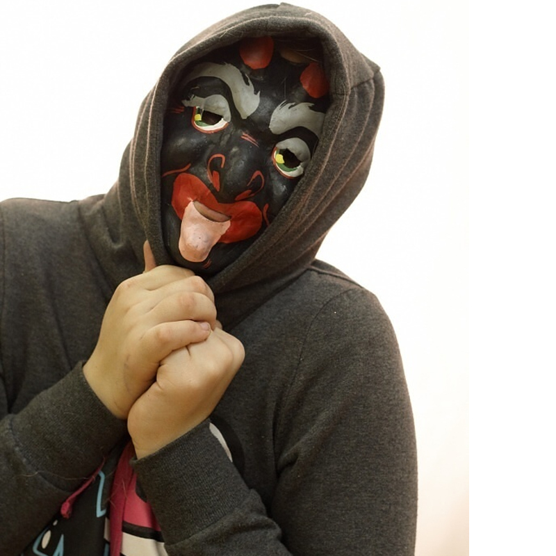 Dětská papírová maska - Černý čert