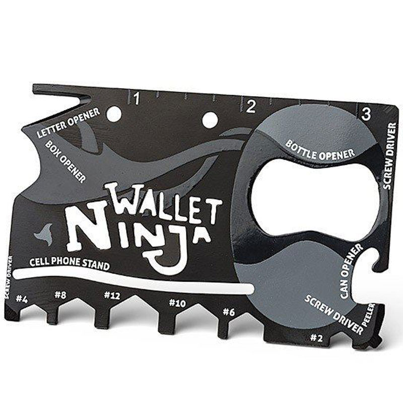 Ocelová multifunkční karta Wallet Ninja 18 v 1