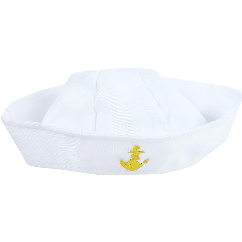 Čepice námořník - bílá s kotvou pro děti