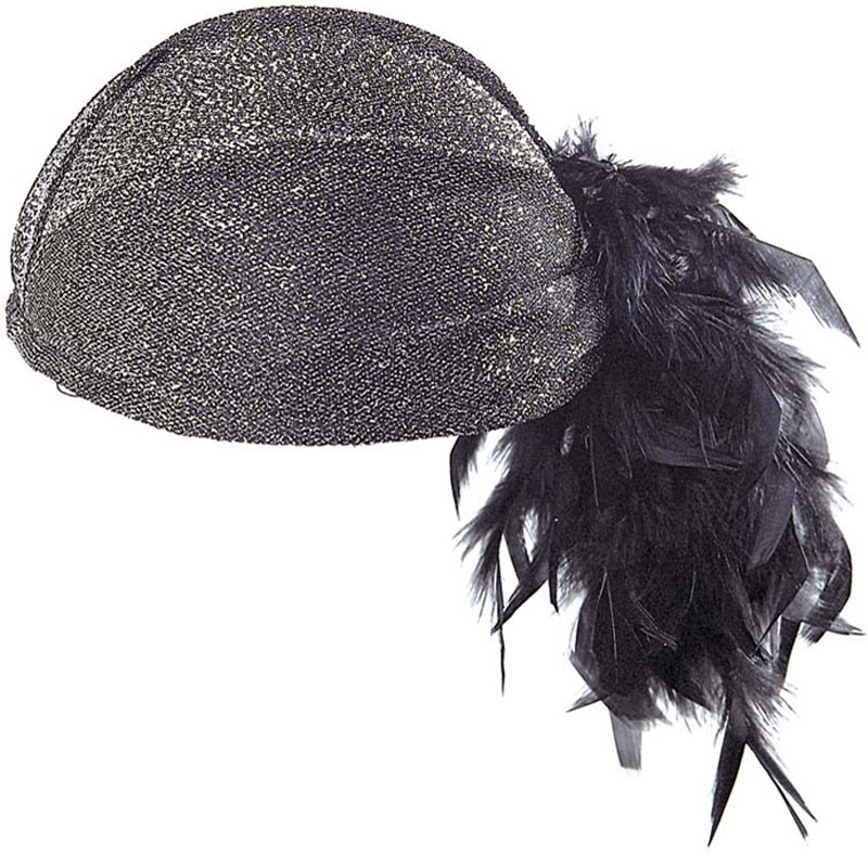 Dámský klobouček Lilly charleston peří - stříbrný