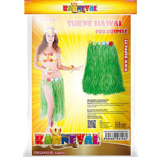 Dlouhá havajská sukně pro dospělé - zelená