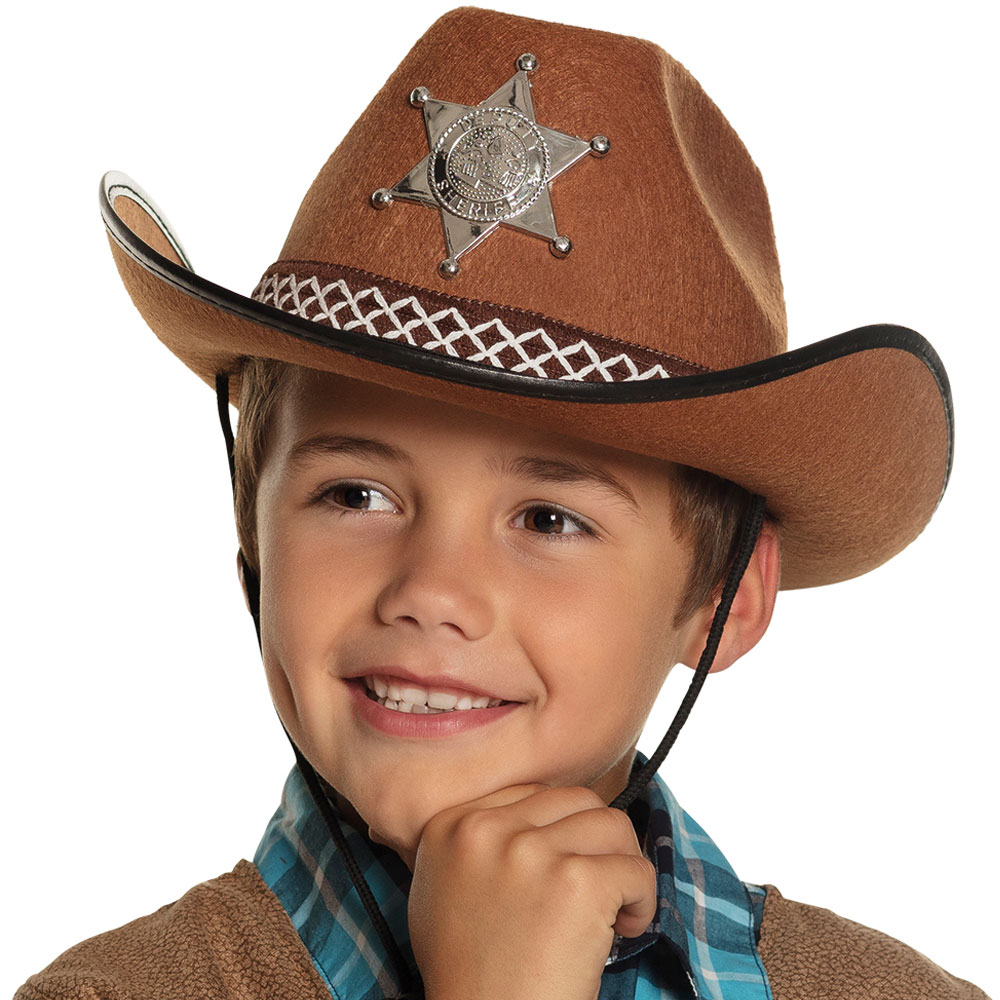 Klobouk dětský - Šerif junior - hnědý