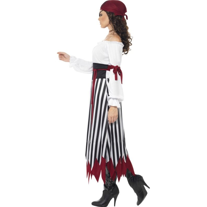 Karnevalový kostým pirátky s pruhovanou sukní