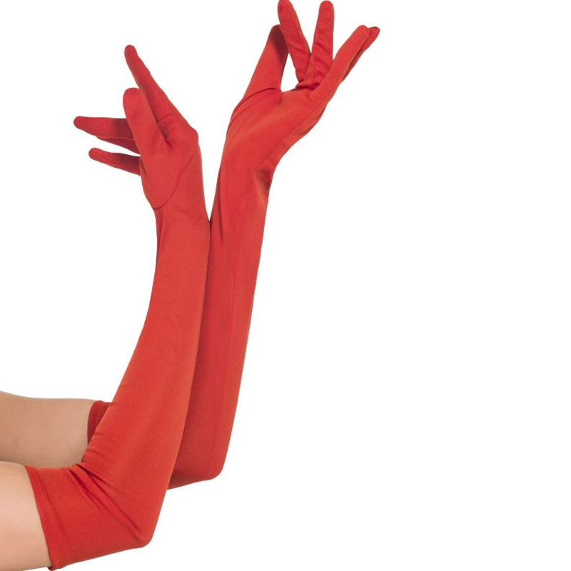 Dámské dlouhé červené rukavice