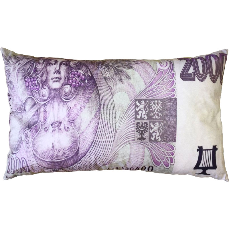 Polštářek s bankovkou - dva tisíce korun