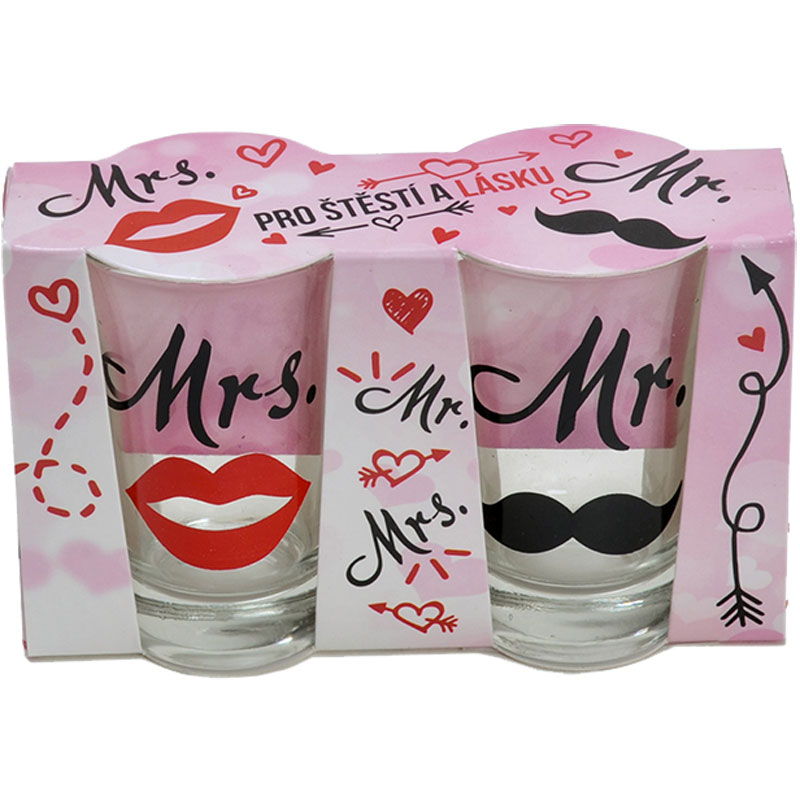 Dvojice panáků pro štěstí a lásku - Mrs. a Mr.