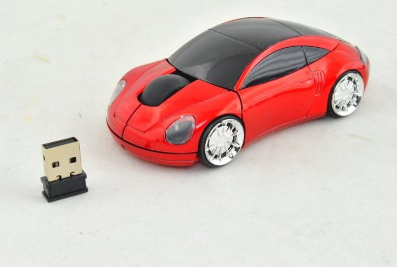 Bezdrátová počítačová myš - Červené auto
