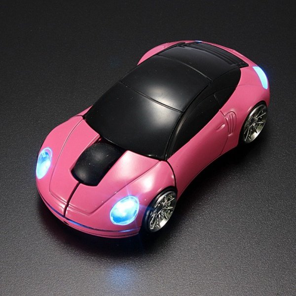 Bezdrátová počítačová myš - Růžové auto