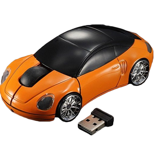 Bezdrátová počítačová myš - Oranžové auto