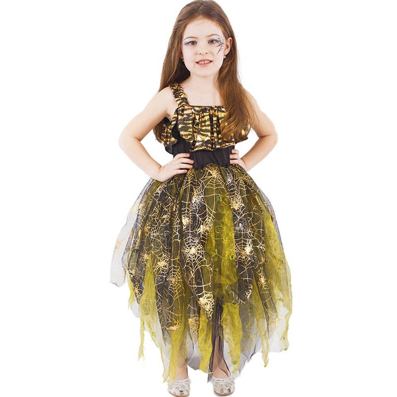 Dětský kostým čarodějnice - Zlaté šaty