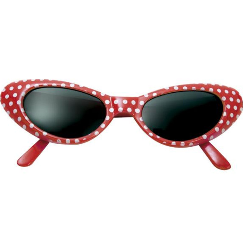 Červené retro brýle dámské s bílými puntíky