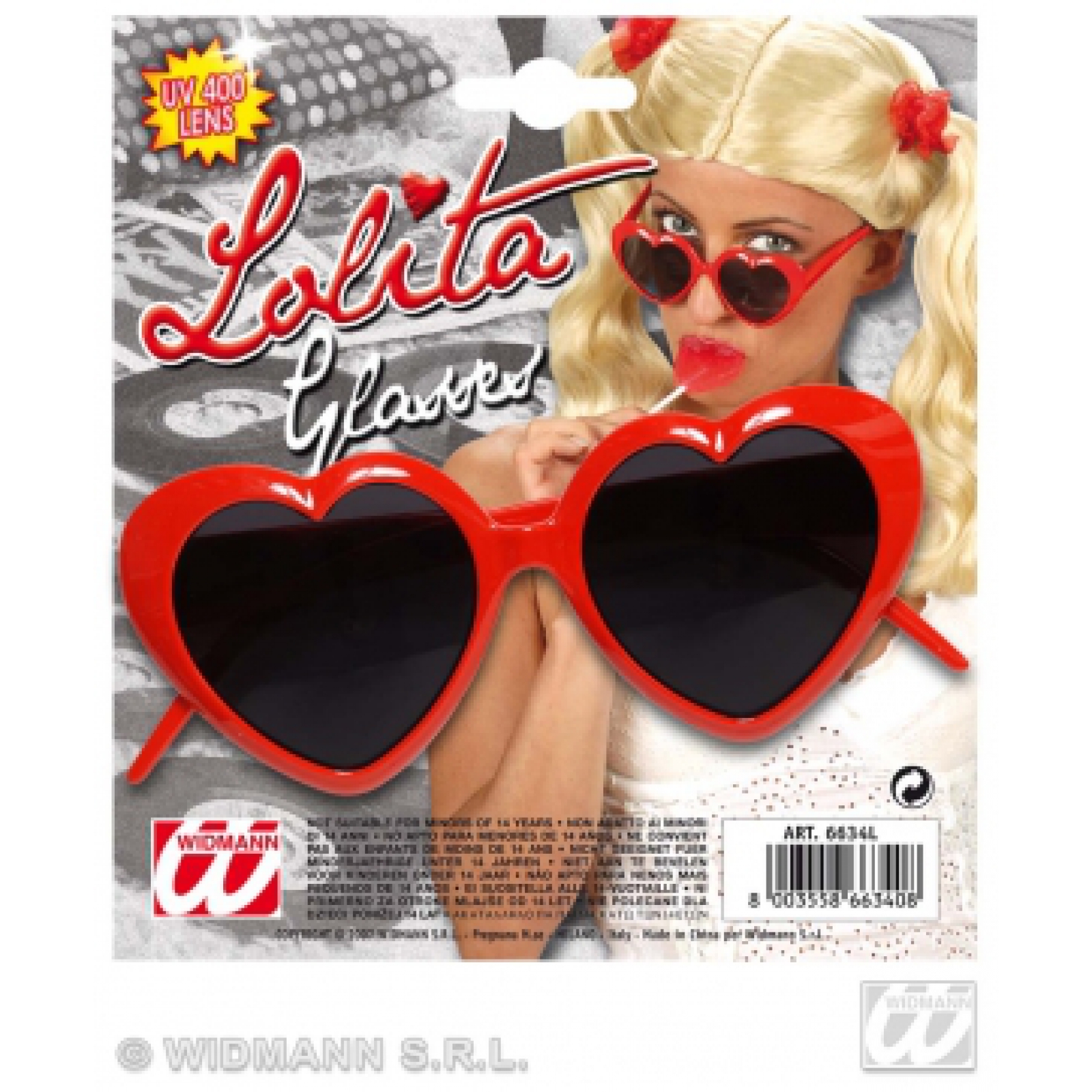 Brýle Lolita - červená srdíčka