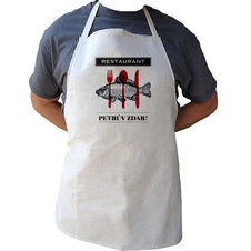 Kuchyňská zástěra pro rybáře - Restaurant Petrův zdar