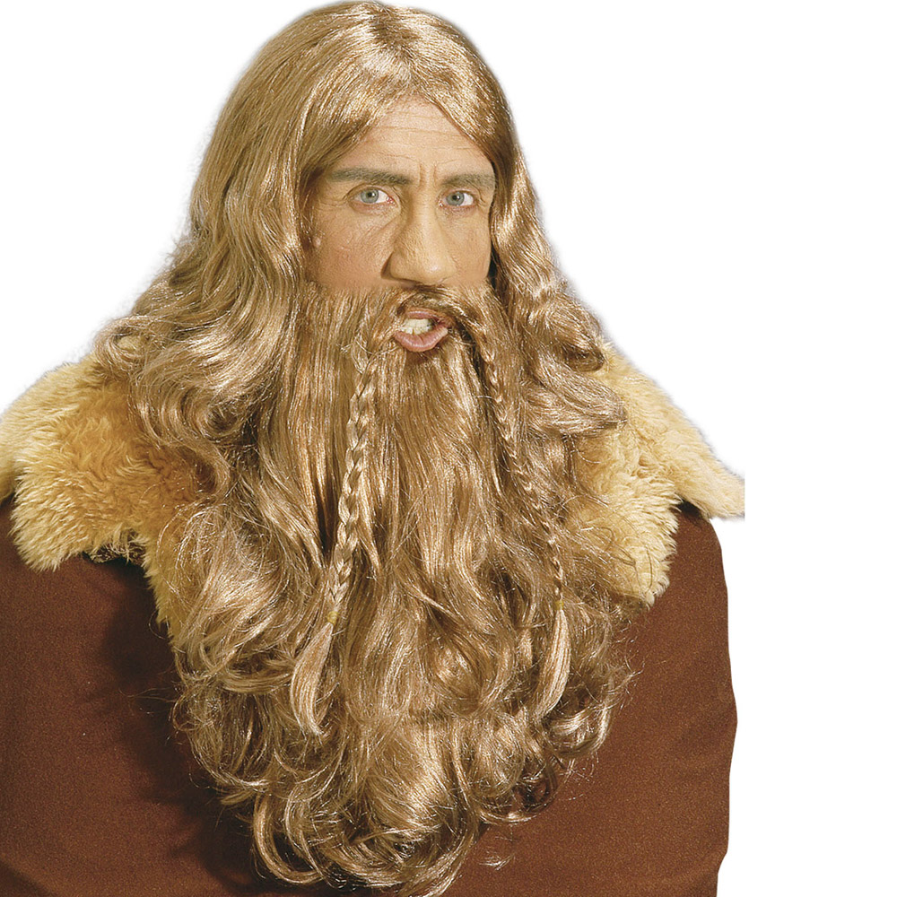 Pánská paruka Viking s vousy - blond