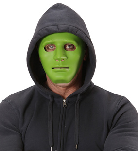 Zelená plastová maska