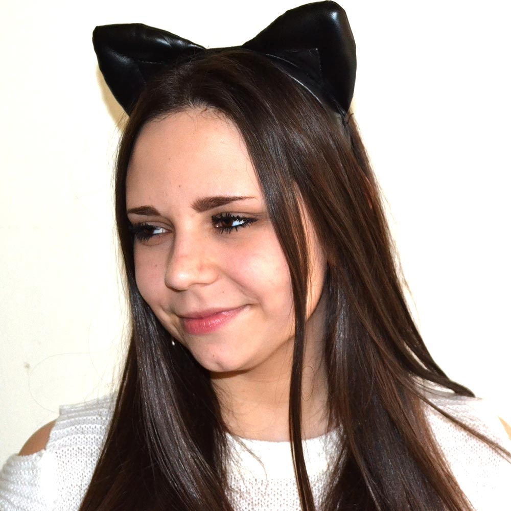 Černé kočičí uši na čelence