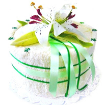 Jednopatrový textilní dort - Bílá lilie