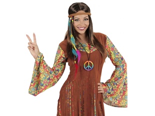 Čelenka indiánská i hippies - barevné peří a korálky