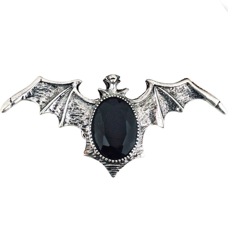 Gotický prsten s netopýrem a kamínkem