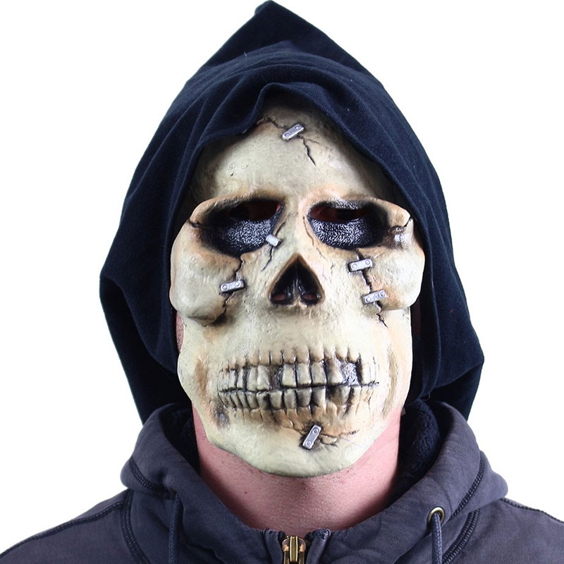 Maska Halloween smrtka s černým šátkem