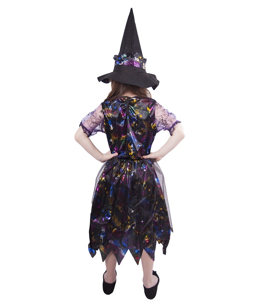 Dívčí kostým - Barevná čarodějnice 6-8 let