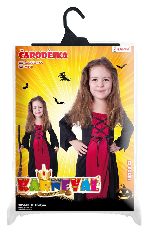 Dívčí kostým - Čarodějnice bordó 6-8 let