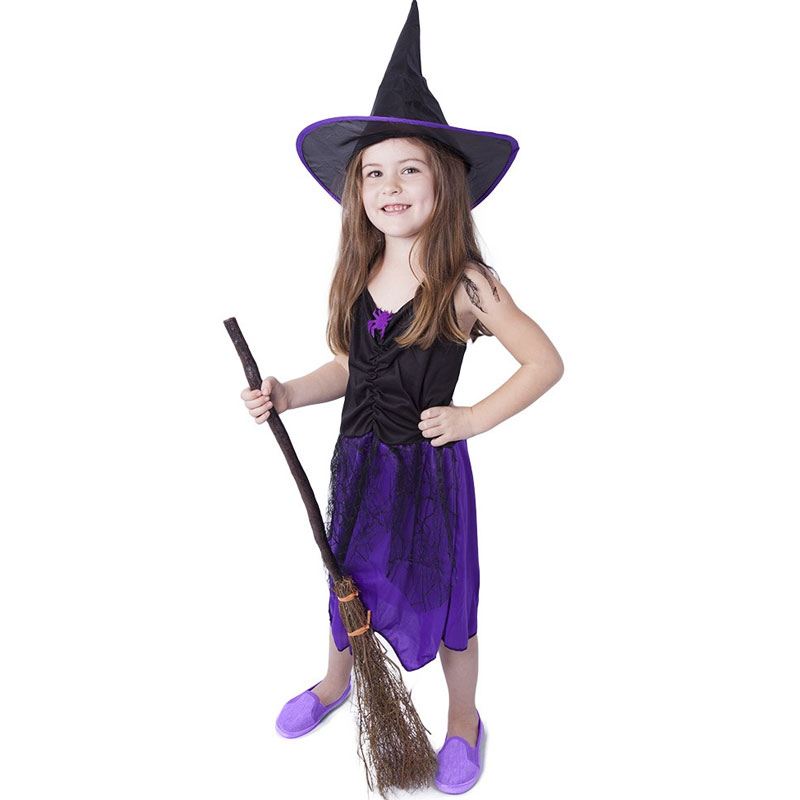 Dívčí kostým - Fialová čarodějnice 6-8 let
