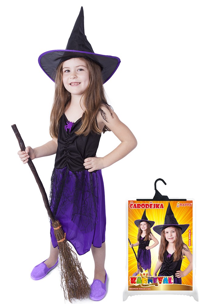 Dívčí kostým - Fialová čarodějnice 6-8 let