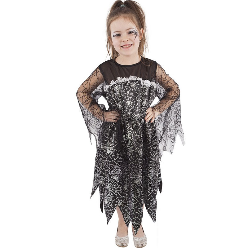 Dívčí šaty s motivy pavučin 6-8 let