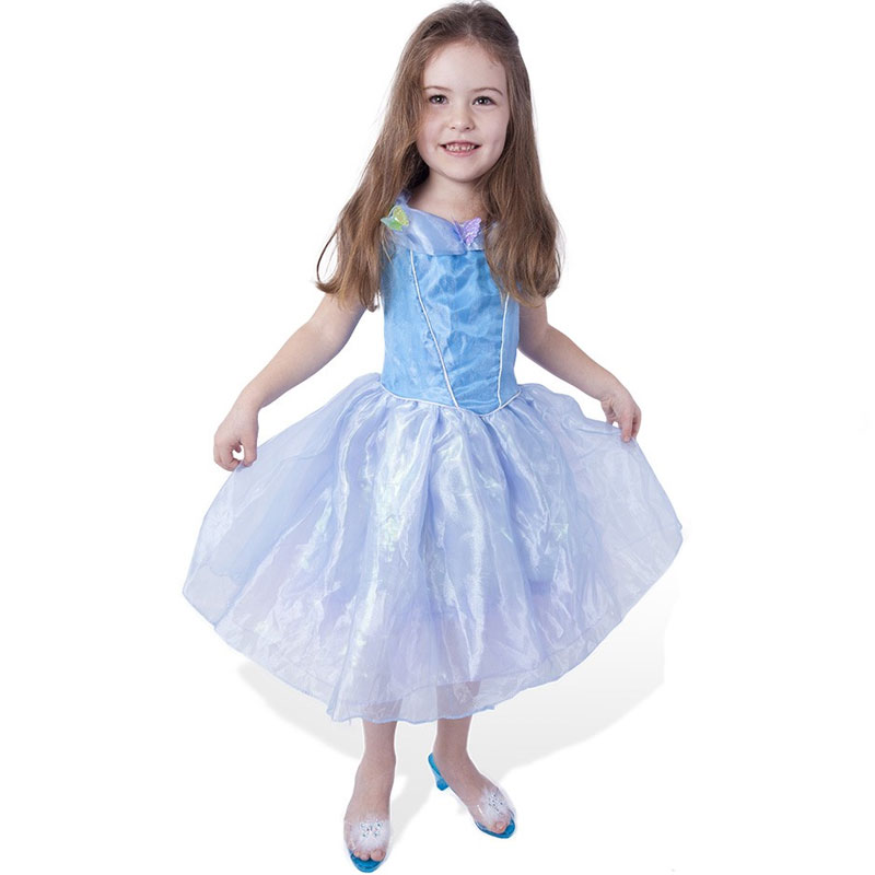 Modré šaty s motýlky pro holky 6-8 let