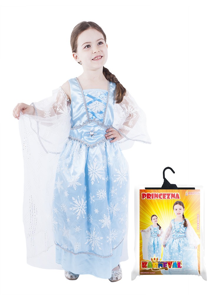Modré dívčí šaty - Sněhové vločky 6-8 let