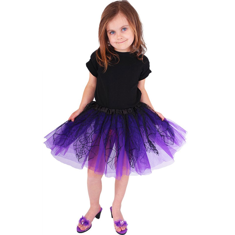 Dětská tutu sukně fialová čarodějnice/halloween