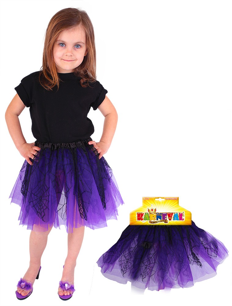 Dětská tutu sukně fialová čarodějnice/halloween