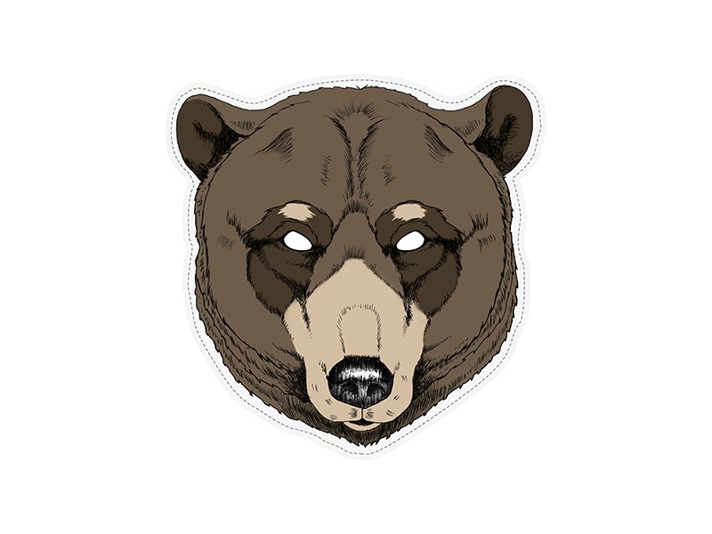 Maska papírová - Medvěd