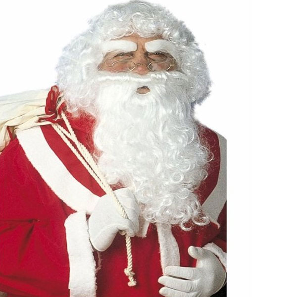 Souprava Santa Claus - kudrnatá paruka, vousy, obočí