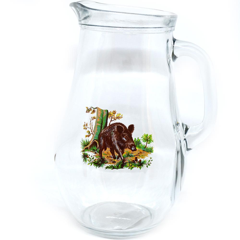 Džbán sklo 1,85 litru s divokým prasetem