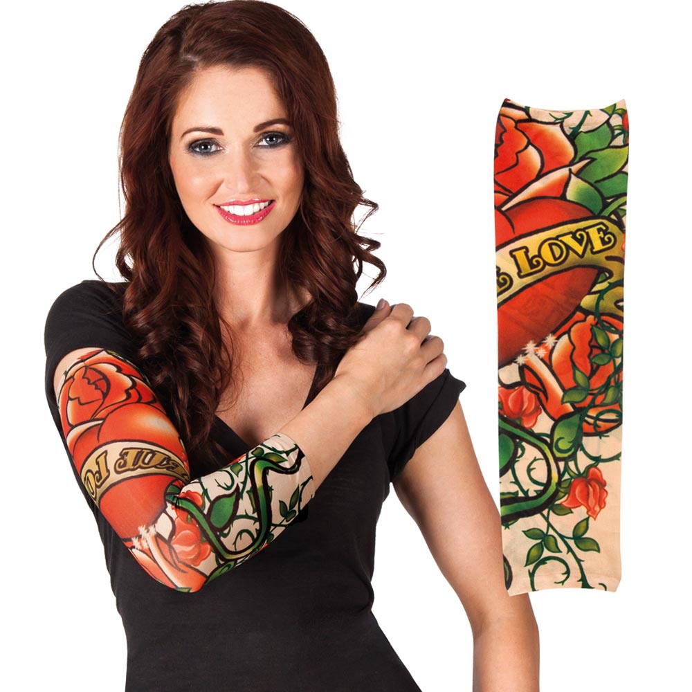 Navlékací rukáv barevné tetování - Love