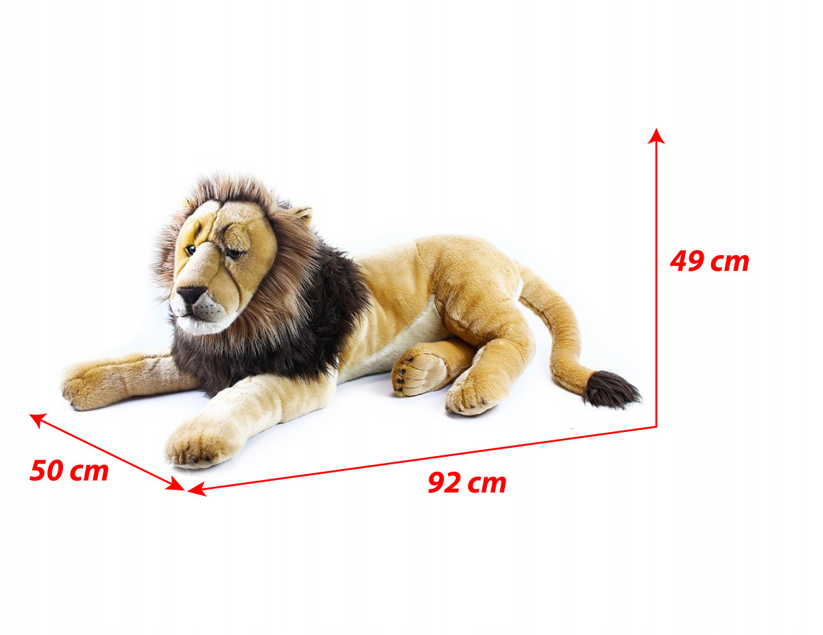 Velký plyšový lev ležící - 92 cm