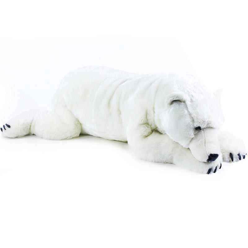 Velký plyšový medvěd lední ležící - 109 cm
