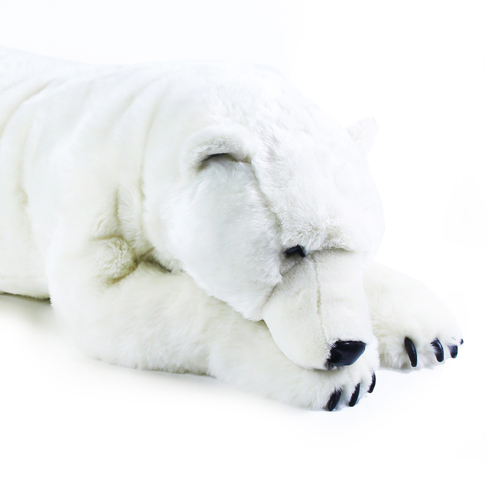 Velký plyšový medvěd lední ležící - 109 cm