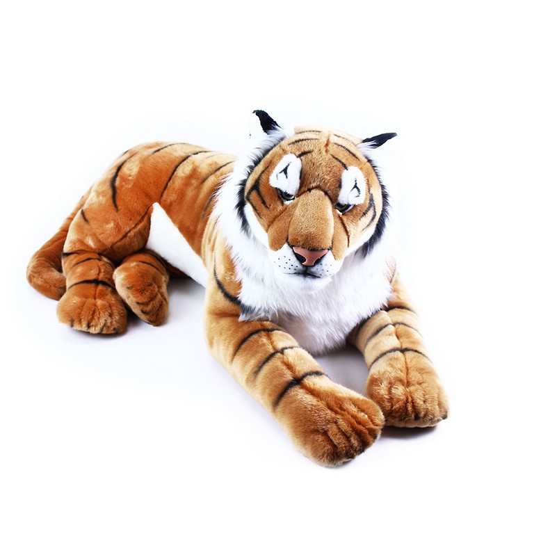 Velký plyšový tygr ležící - 92 cm