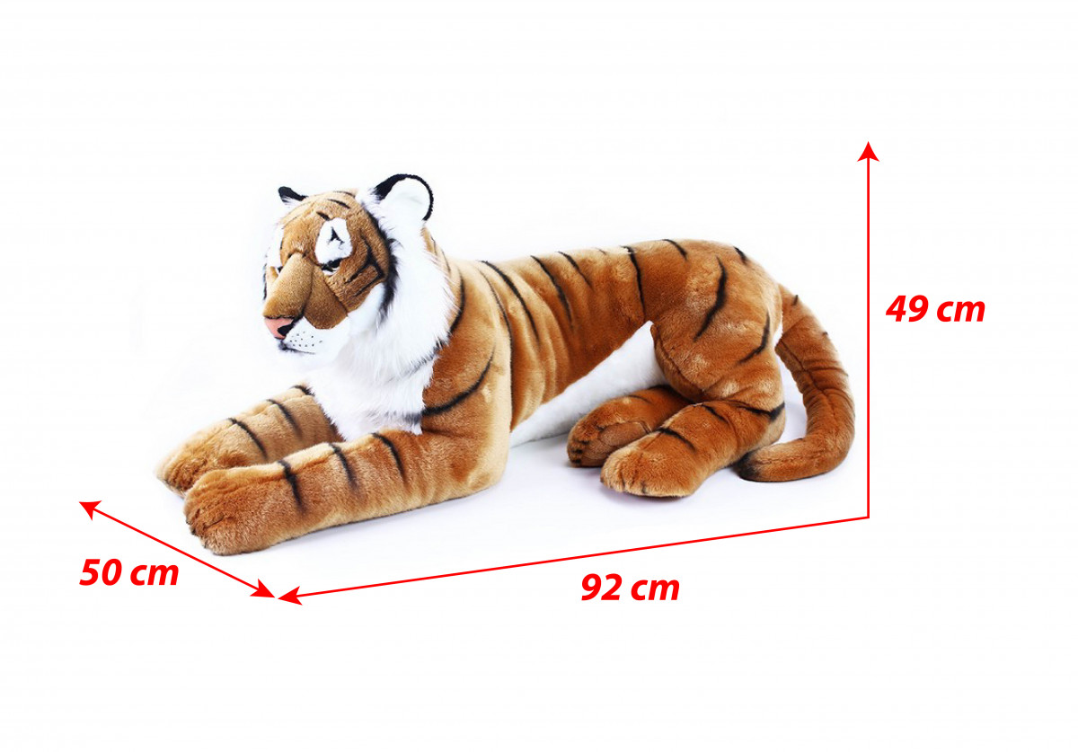 Velký plyšový tygr ležící - 92 cm