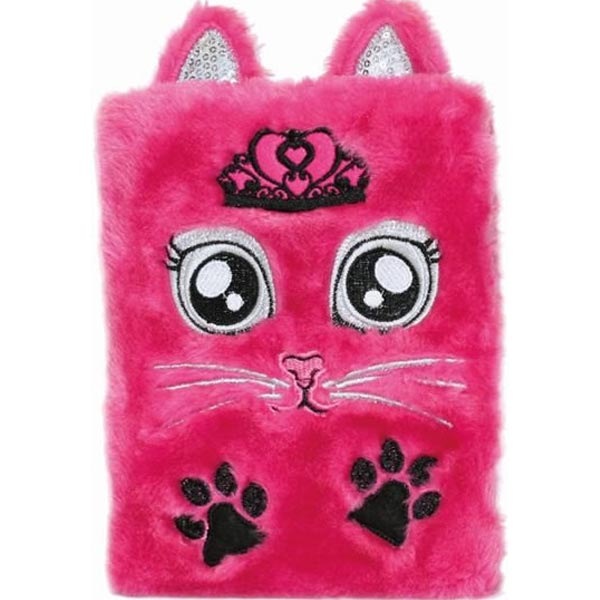 Plyšový deník - Růžová kočka