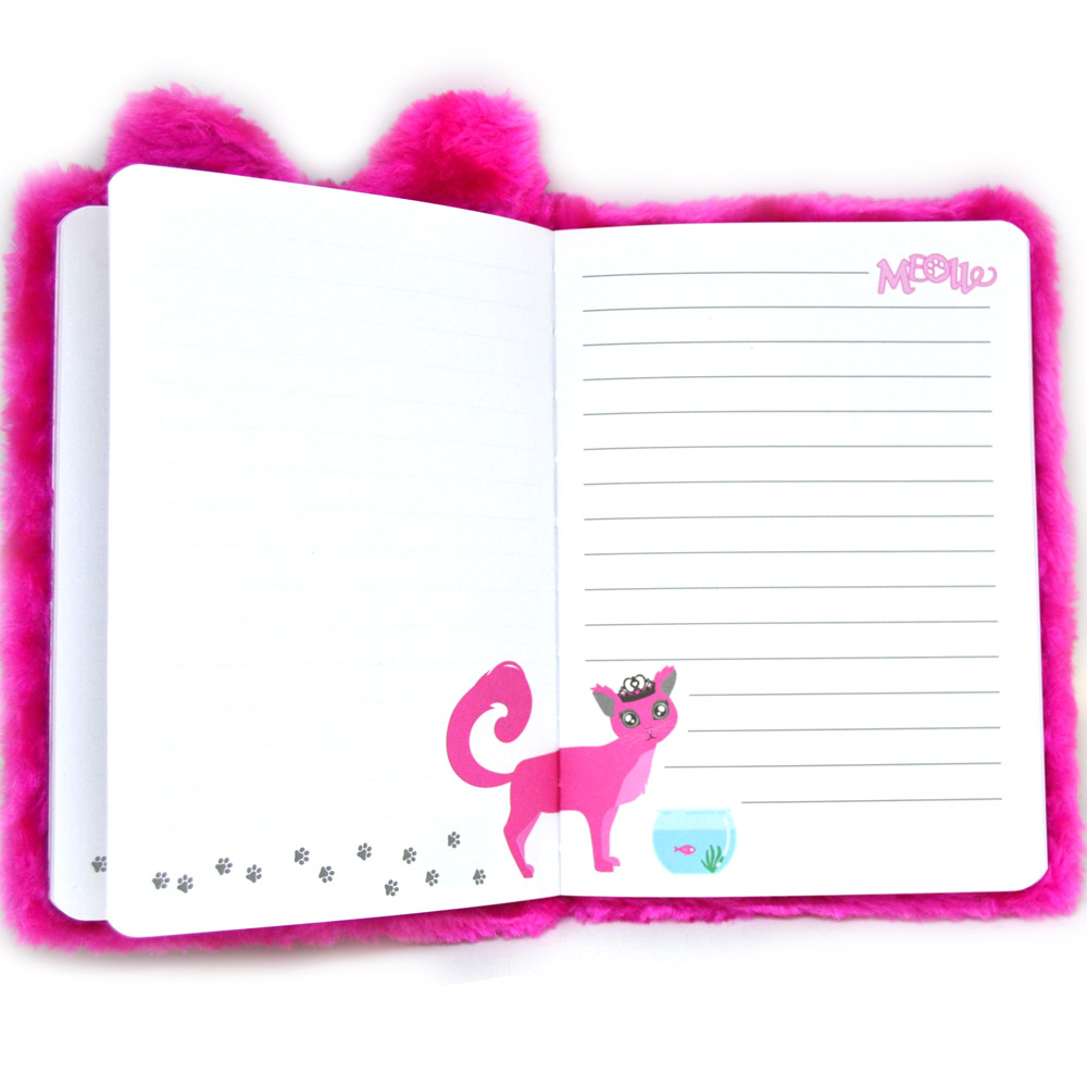 Plyšový deník - Růžová kočka