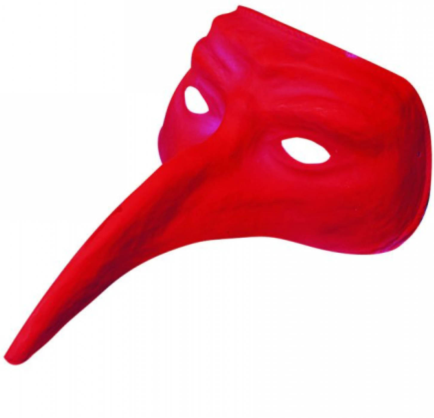 Plastová škraboška - Benátky dlouhý nos - červená